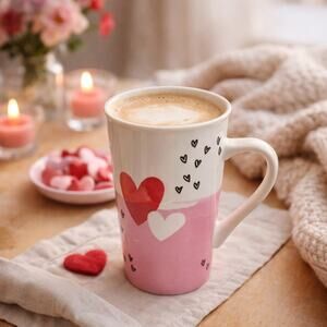 Starbucks Hearts Mug 16oz Pink Red Love Coffee Tea Cup Cute Girl Aesthetic